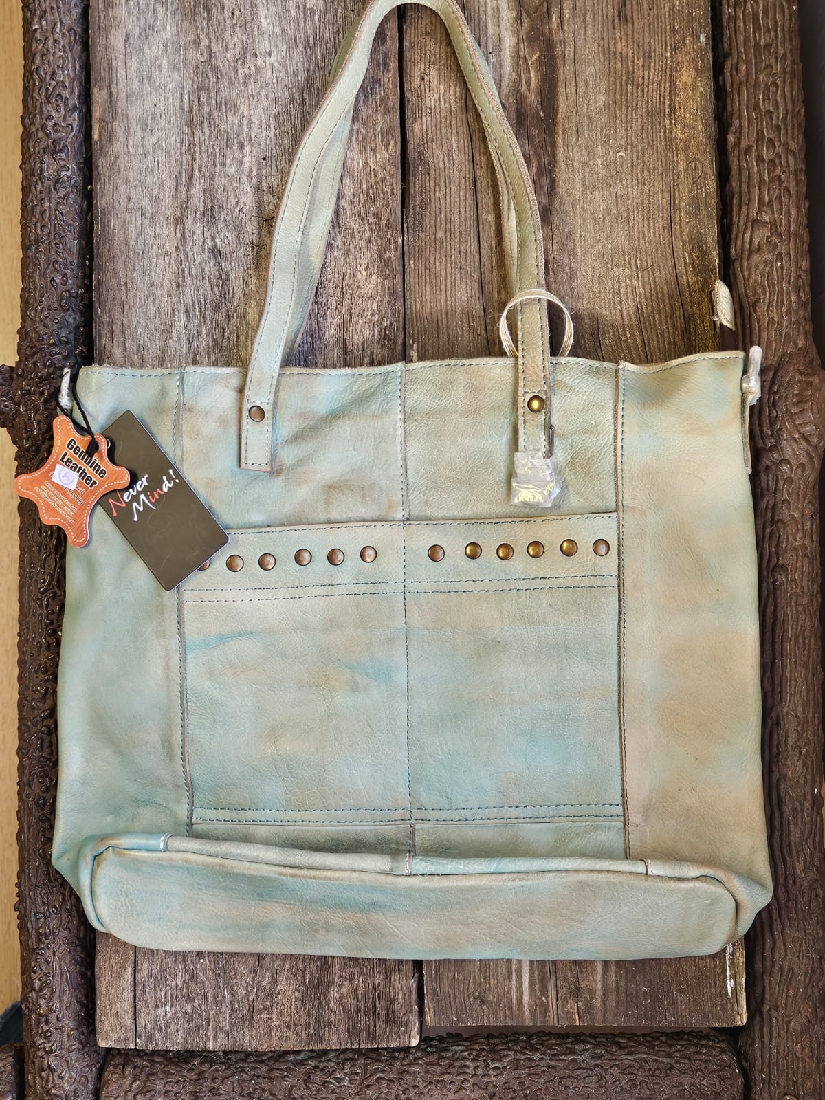 Genuine Leather  Turquoise C&C Hand Bag